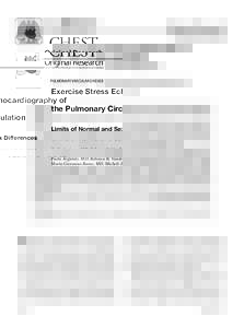 CHEST  Original Research PULMONARY VASCULAR DISEASE  Exercise Stress Echocardiography of