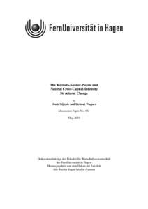 The Kuznets-Kaldor-Puzzle and Neutral Cross-Capital-Intensity Structural Change