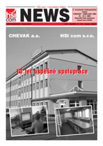 news è. 11, informaèní magazín, jaro[removed]CHEVAK a.s[removed]mezinárodní vodohospodáøská