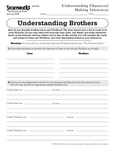 Understanding Character/ Making Inferences activity “The Poisonous Duck” January 2008