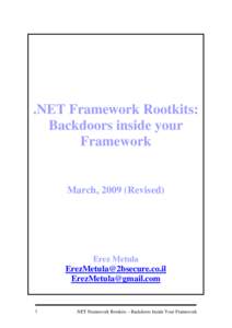 .NET assembly / Managed Extensions for C++ / Visual Basic .NET / Hooking / Dynamic-link library / ILAsm / Rootkit / Global Assembly Cache / Windows API / Computing / Software / .NET framework