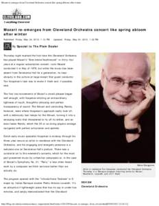 Mozart re-emerges from Cleveland Orchestra concert like spring abloom after winter