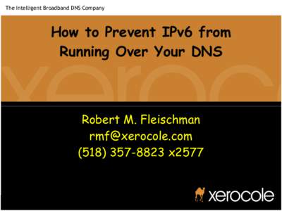 The Intelligent Broadband DNS Company  How to Prevent IPv6 from Running Over Your DNS  Robert M. Fleischman