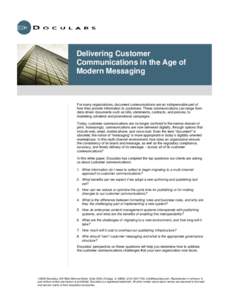 Delivering Customer Communications in the Age of Modern Messaging