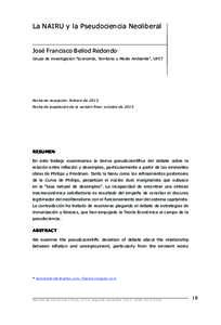 La NAIRU y la Pseudociencia Neoliberal  José Francisco Bellod Redondo *