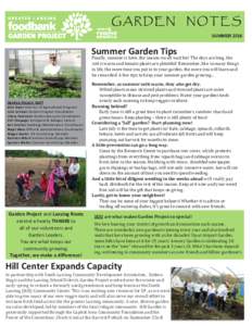 Summer Garden Tips  Finally, summer is here, the season we all wait for! The days are long, the soil is warm and tomato plants are plentiful! Remember, like so many things in life, the more time you put in to your garden