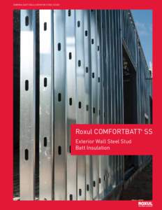 Thermal Batt Insulation for Steel Studs  Roxul COMFORTBATT SS ®  Exterior Wall Steel Stud