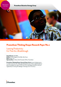21st Century Learning Promethean Education Strategy Group  Promethean Thinking Deeper Research Paper No.2