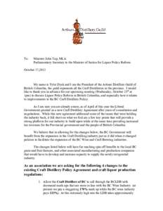 Letter to Minister John Yap
