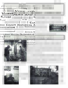 FALLNEWS AND NOTES OF THE  Clarke County Historical Association