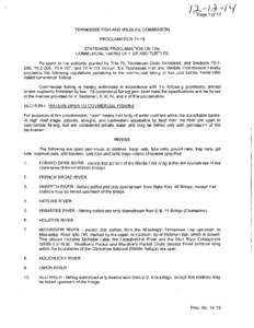 I ~-J~ -di tf Page 1of12 TENNESSEE FISH AND WILDLIFE COMMISSION PROCLAMATION[removed]STATEWIDE PROCLAMATION ON THE