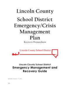 Lincoln County School District Emergency/Crisis Management Plan Recovery Preparedness