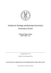 Institute for Strategy and Business Economics University of Zurich Working Paper Series ISSNWorking Paper No. 107