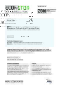 Economic Policy in the Financial Crisis