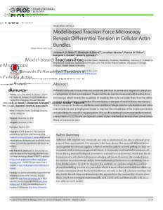 Model-based Traction Force Microscopy Reveals Differential Tension in Cellular Actin Bundles