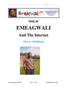 Philip EMEAGWALI and The Internet  (For Ages 8 to 10) ©1989, 2013
