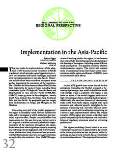 1540 COMPASS: section two  Regional Perspective Implementation in the Asia-Pacific Sharon Riggle