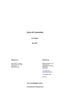 Cairns Oil Vulnerability  Final Report