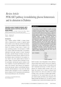 46 | P a g e  Review Article PI3K/AKT pathway in modulating glucose homeostasis and its alteration in Diabetes SOMAYEH ALSADAT HOSSEINI KHORAMI , ARIYO