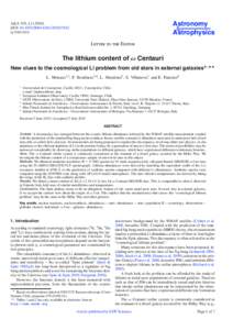 The lithium content of  Centauri