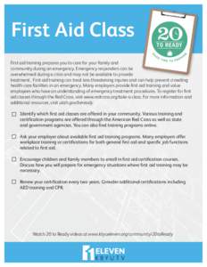 20-to-Ready - First Aid Class