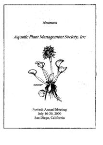 Abstracts AquatfdPlant Management Society, Inc.