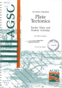 AGSO  Plate Tectonics Teacher Notes and Student Activities