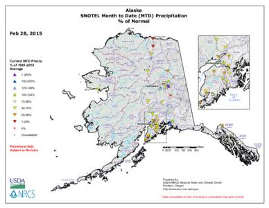 Alaska SNOTEL Month to Date (MTD) Precipitation % of Normal Barrow  Feb 28, 2015