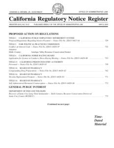 California Regulatory Notice Register 2015, Volume No. 19-Z