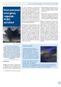 Offprint of an article that appeared in WMO Bulletin[removed]January 2006)”  Environmental emergency response: WMO