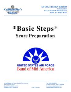 LT COL STEVEN GRIMO Commander USAF Band of Mid-America Scott Air Force Base  Commander’s