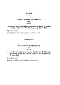 NoUNITED STATES OF AMERICA and IRAN Agreement for co-operation concerning civil uses of atomic