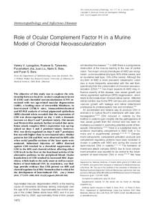 Role of Ocular Complement Factor H in a Murine Model of Choroidal Neovascularization