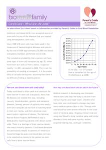 Cord blood - What are the odds? An educational fact sheet based on information provided by Parent’s Guide to Cord Blood Foundation Umbilical cord blood (UCB) is an accepted source of stem cells for any of the diseases 