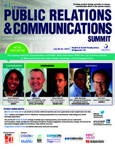 Providing practical strategy and tactics to advance communication efforts in this dynamic industry 11 Annual th