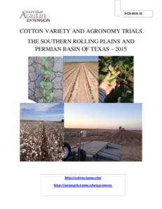 2013 Southern rolling plains and permian basin cotton variety trials