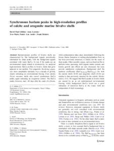 Geo-Mar Lett:351–358 DOIs00367ORIGINAL  Synchronous barium peaks in high-resolution profiles