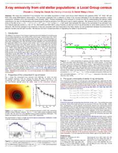 15 Years of Science with Chandra, Boston, Massachusetts, November 18-21, X-ray emissivity from old stellar populations: a Local Group census Zhiyuan Li, Chong Ge, Xiaojie Xu (Nanjing University), Q.
