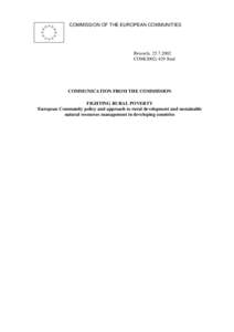 COMMISSION OF THE EUROPEAN COMMUNITIES  Brussels, [removed]COM[removed]final  COMMUNICATION FROM THE COMMISSION
