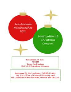 3rd Annual Natchitoches NSU Multicultural Christmas Concert