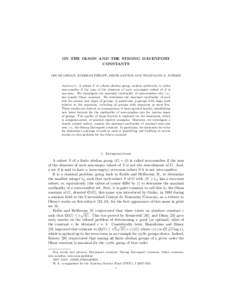 ON THE OLSON AND THE STRONG DAVENPORT CONSTANTS OSCAR ORDAZ, ANDREAS PHILIPP, IRENE SANTOS AND WOLFGANG A. SCHMID Abstract. A subset S of a finite abelian group, written additively, is called zero-sumfree if the sum of t