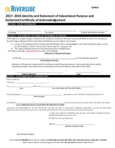 SEPNCAIdentity and Statement of Educational Purpose and Notarized Certificate of Acknowledgement SECTION 1: STUDENT INFORMATION