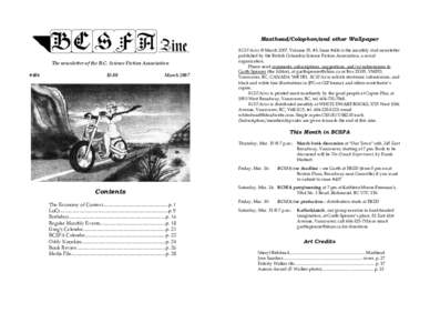 Masthead/Colophon/and other Wallpaper  The newsletter of the B.C. Science Fiction Association #406  $3.00