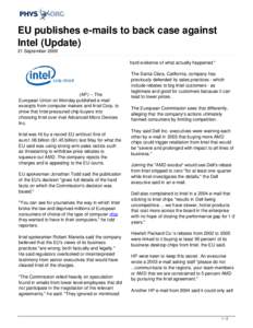 EU publishes e-mails to back case against Intel (Update)
