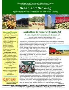 Geography of New Jersey / Cooperative extension service / School of Environmental and Biological Sciences / Agricultural education / Sustainability / Rutgers University / Somerset County /  New Jersey / United States Department of Agriculture / Organic farming / Agriculture in the United States / Rural community development / Agriculture