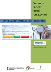 Common Patient Portal (ors.gov.in) ON-BOARING MANUAL FOR HOSPITALS