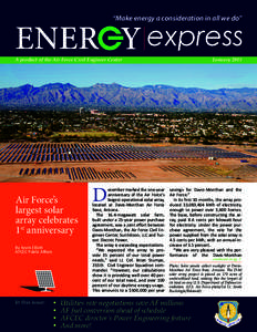 “Make energy a consideration in all we do”  January 2015 A product of the Air Force Civil Engineer Center