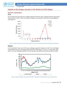Dengue Situation Update NumberApril 2015 Update on the dengue situation in the Western Pacific Region Northern Hemisphere China