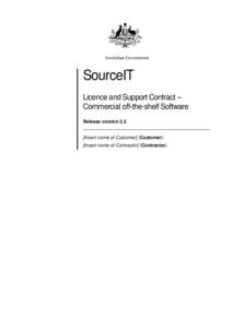 Source IT Licence and Support Contract - Commercial off-the-shelf Software - Release version 2.3