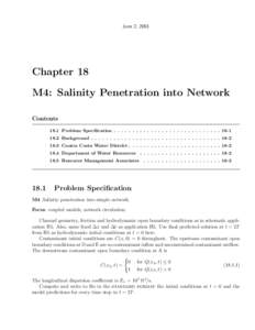 June 2, 2001  Chapter 18 M4: Salinity Penetration into Network Contents 18.1 Problem Specification . . . . . . . . . . . . . . . . . . . . . . . . . . . . . 18-1
